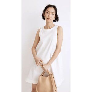 Madewell Women's $98 Linen-Cotton Tank Mini Dress Lighthouse Size XL NF885